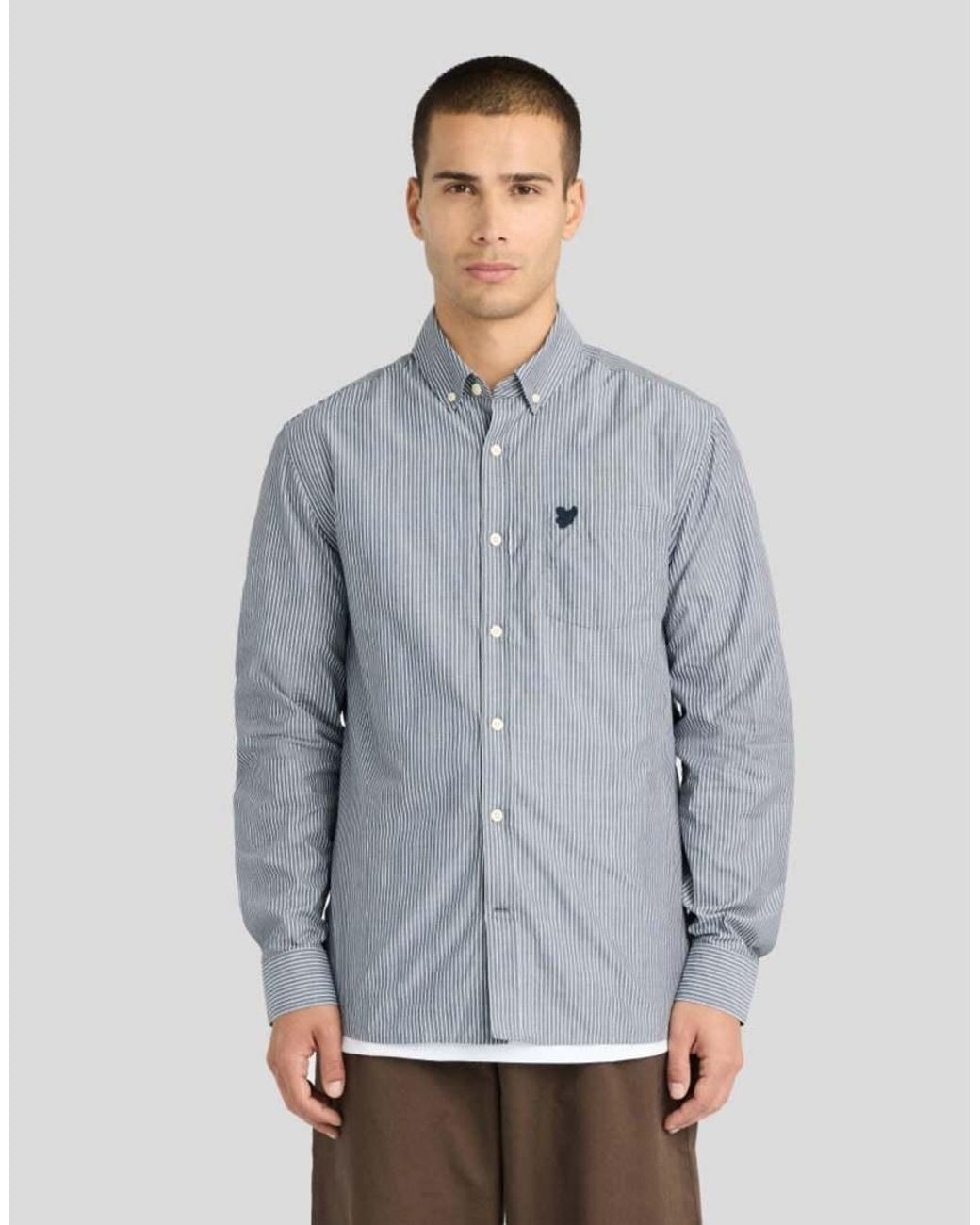 Lyle & Scott Gray Ls Woven Shirts Pinstripe Shirt for men