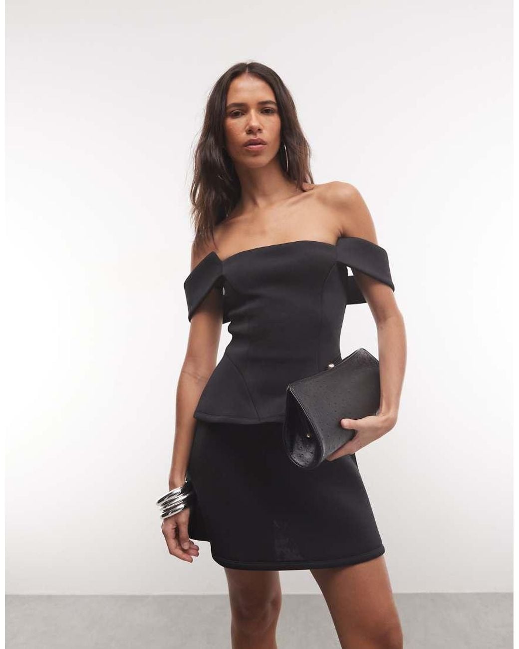 ASOS Blue Bandeau Mini Dress With Hip Detail