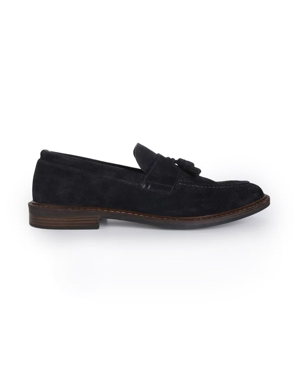 Thomas Crick Black 'Clinton' Leather Tassel Formal Loafer Shoes for men