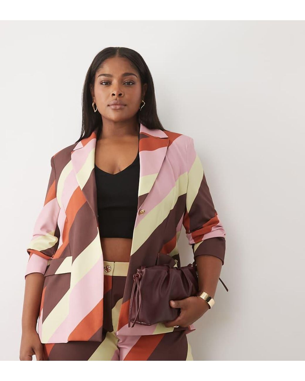 ASOS Brown Curve Co-Ord Tailored Blazer