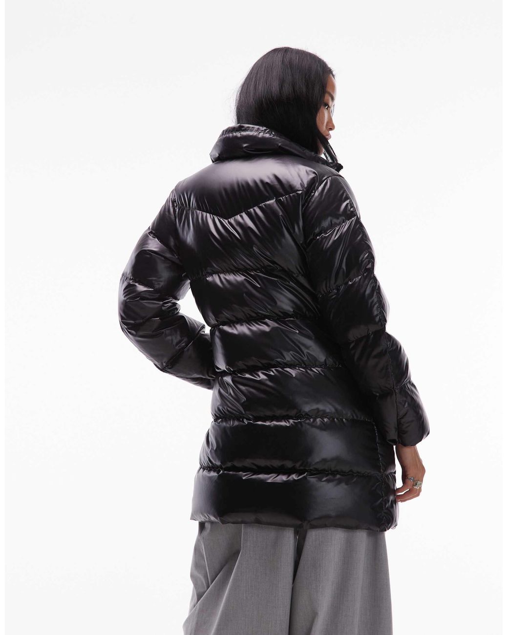 ARKET White Midi Down Padded Puffer Coat