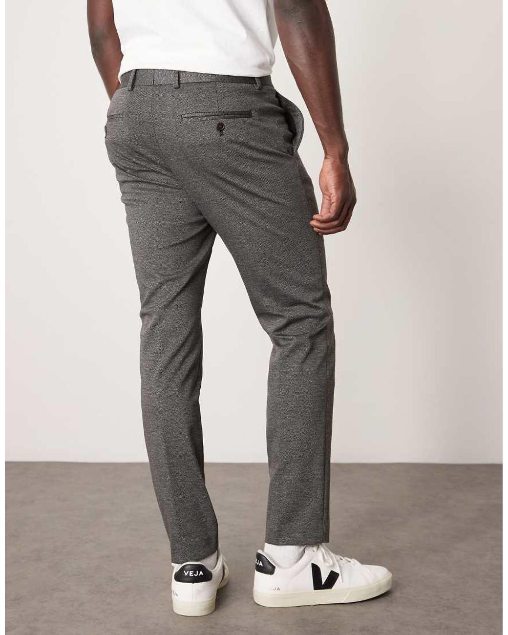 SELECTED Gray Noah Slim Fit Jersey Trousers for men