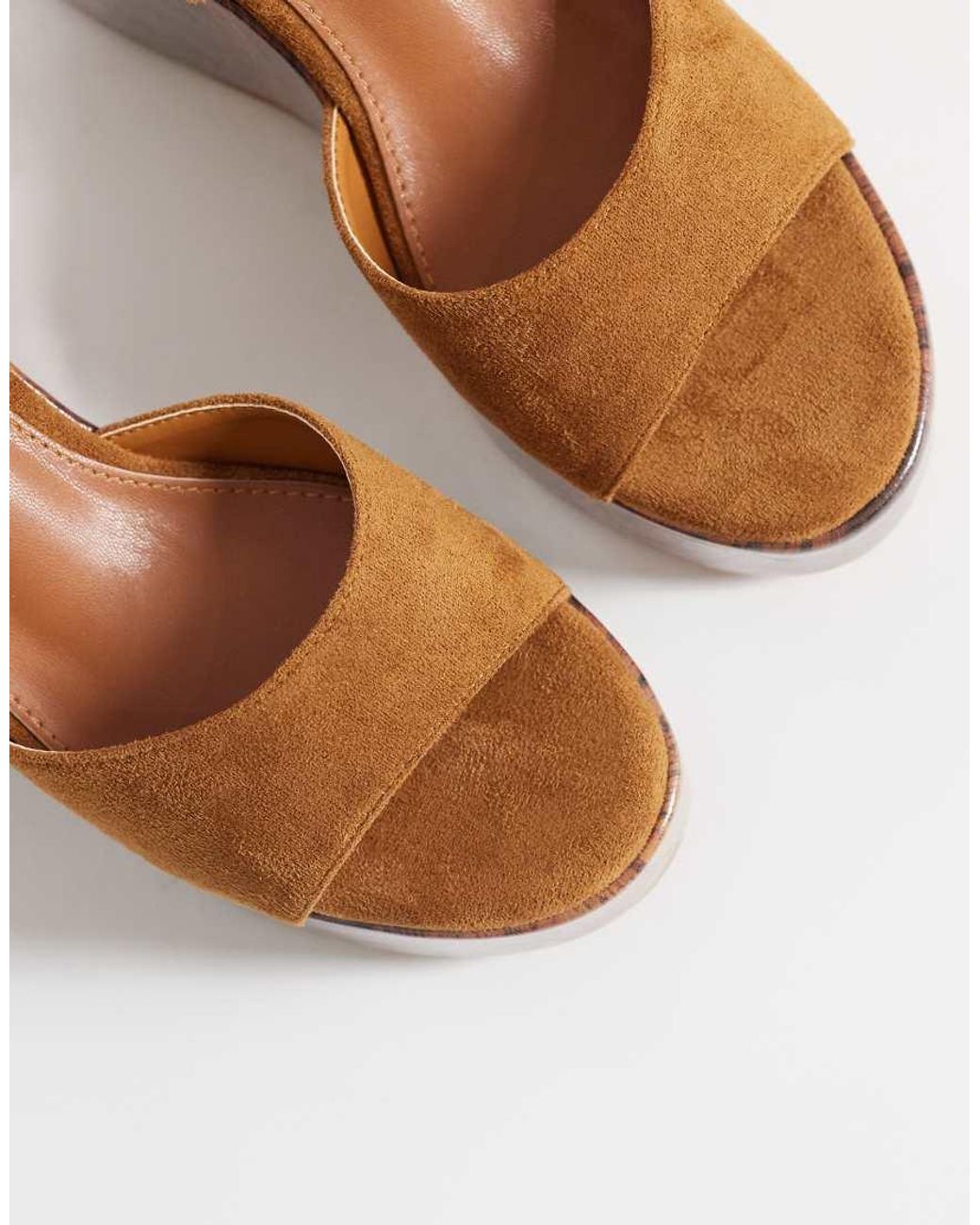 Public Desire Brown Aluna Wedge Sandals