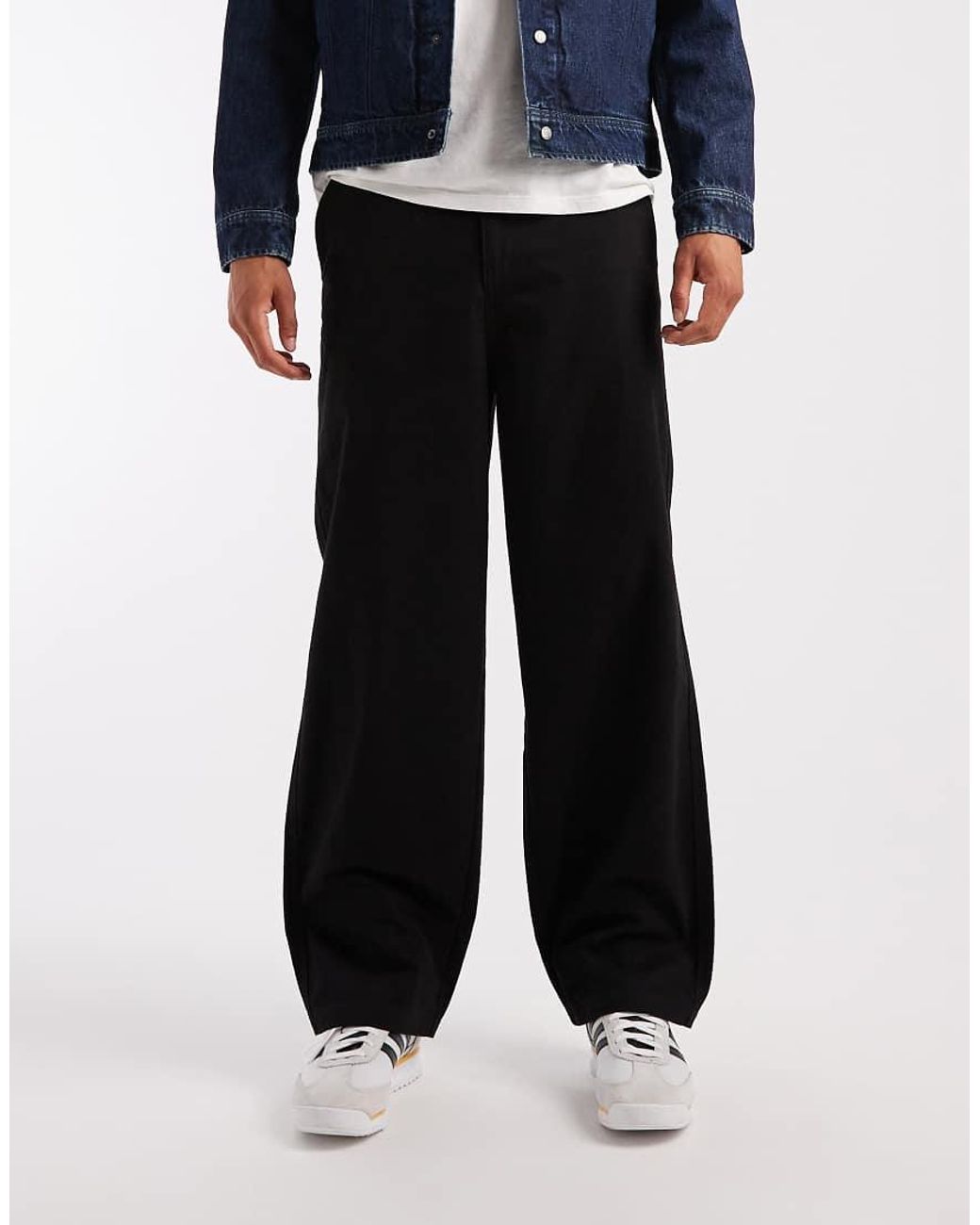 Pantaloni Ampi Neri di Threadbare in Blue da Uomo