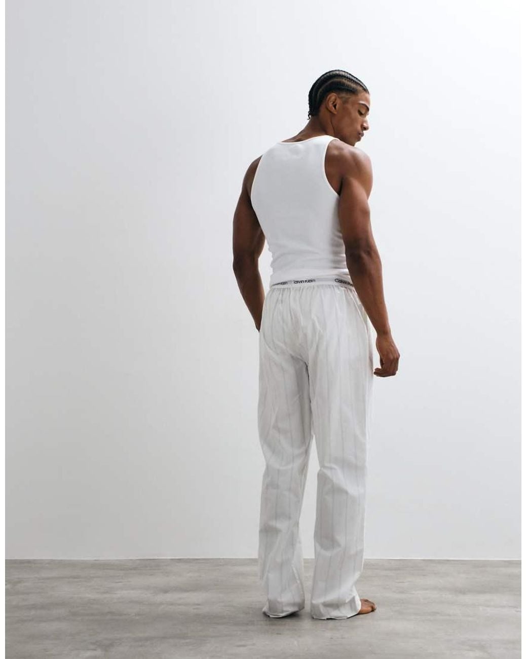 Calvin Klein Gray Cotton Pajama Pants for men