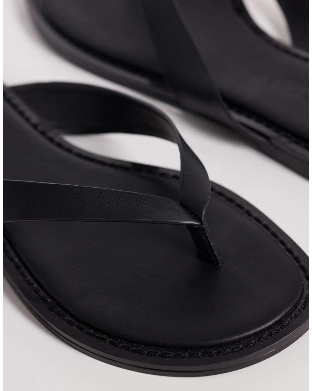ASOS White Fenna Premium Leather Flip Flop