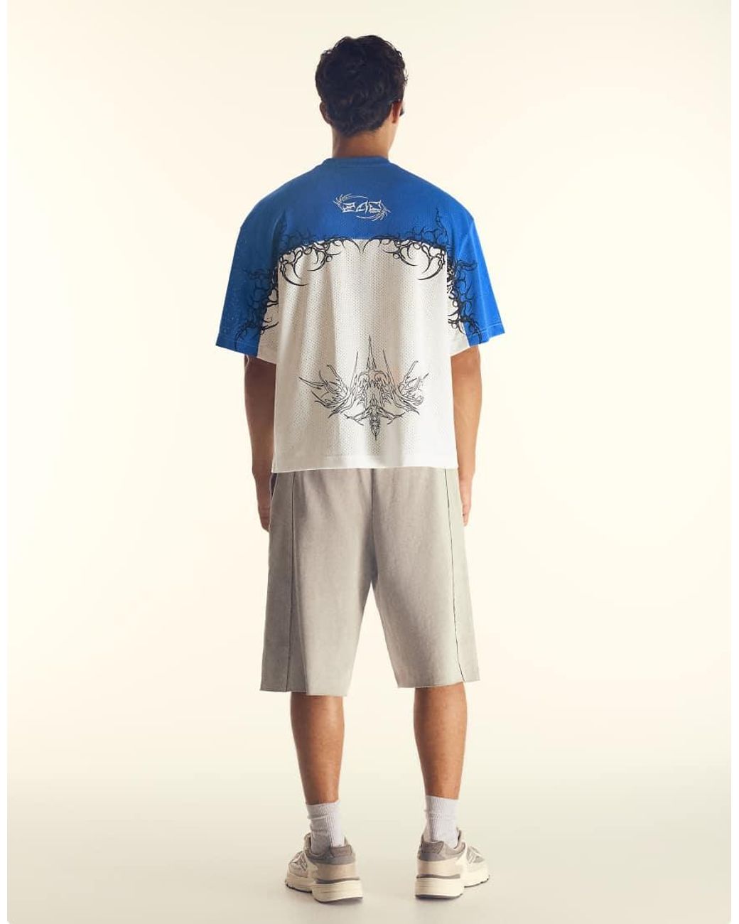Bershka Blue Adrian Mills Mesh T-Shirt for men