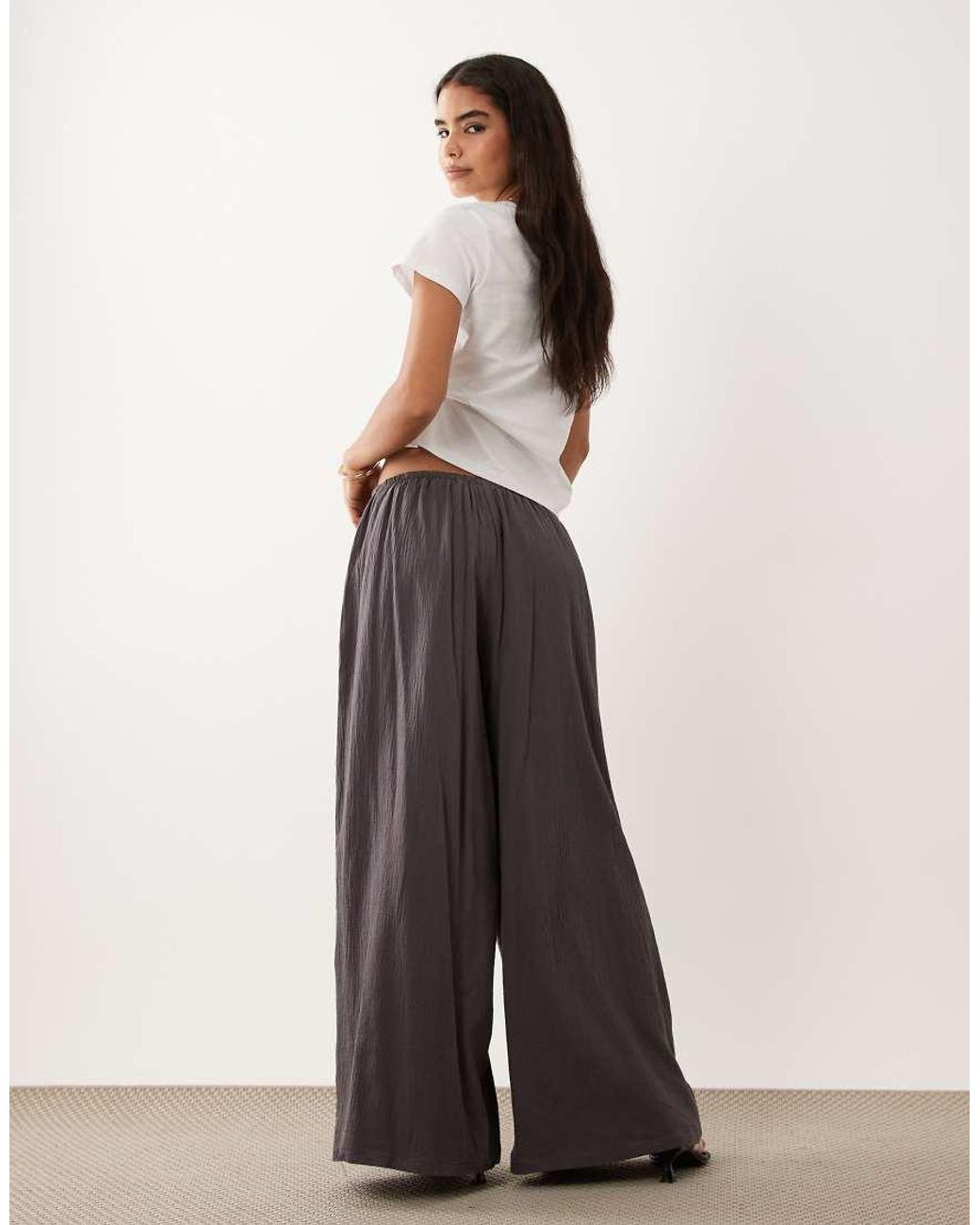 Muse Assembly White Fern Wide Leg Trousers Co-ord