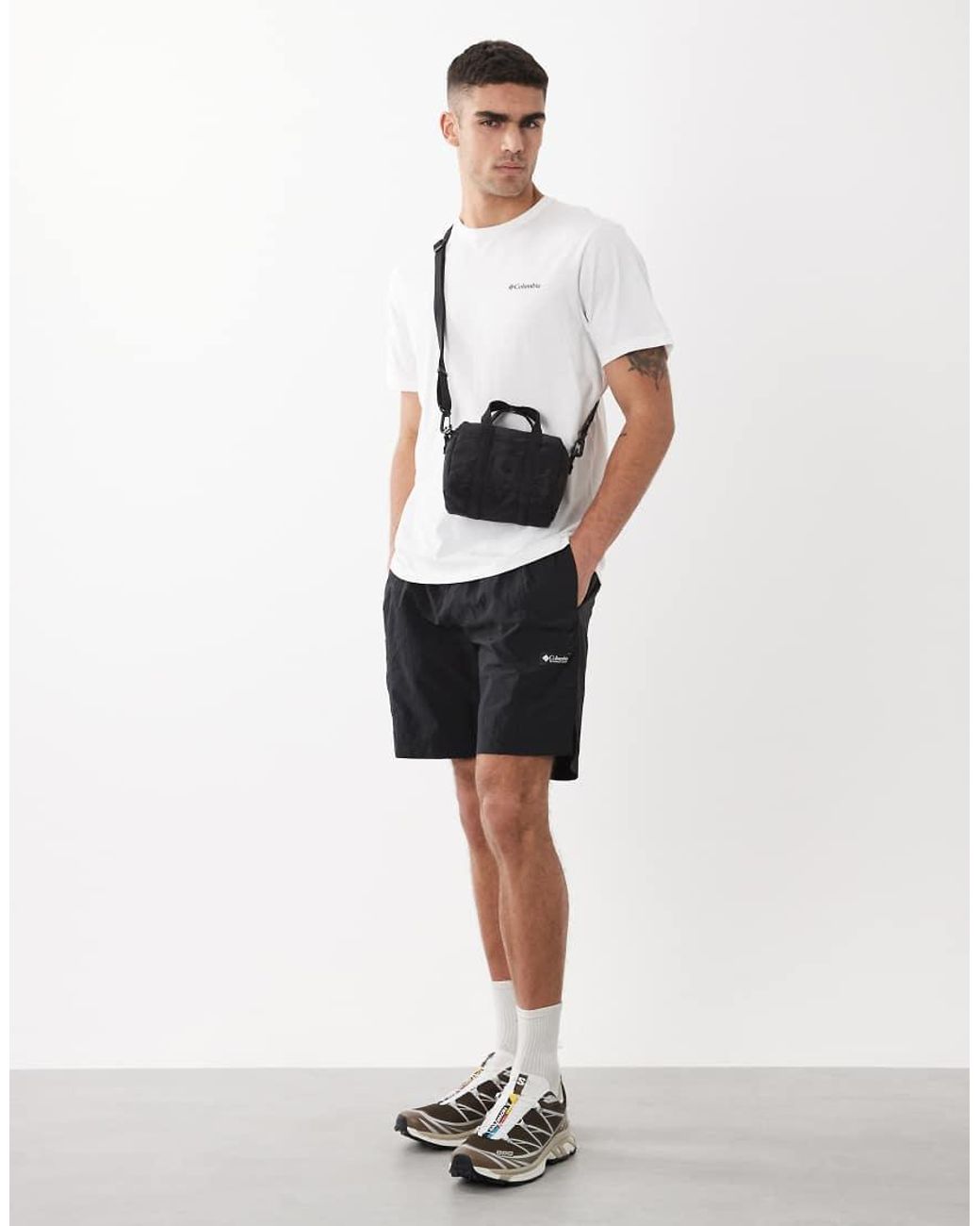 Columbia White Sequoia Grove Woven Shorts for men