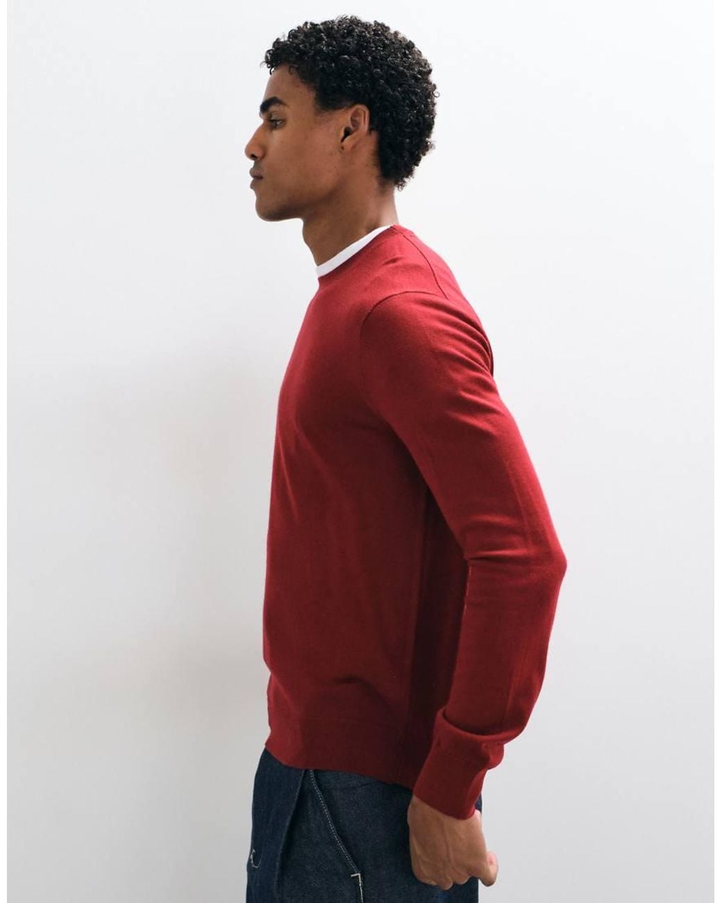 Mango Red Knitted Sweater for men
