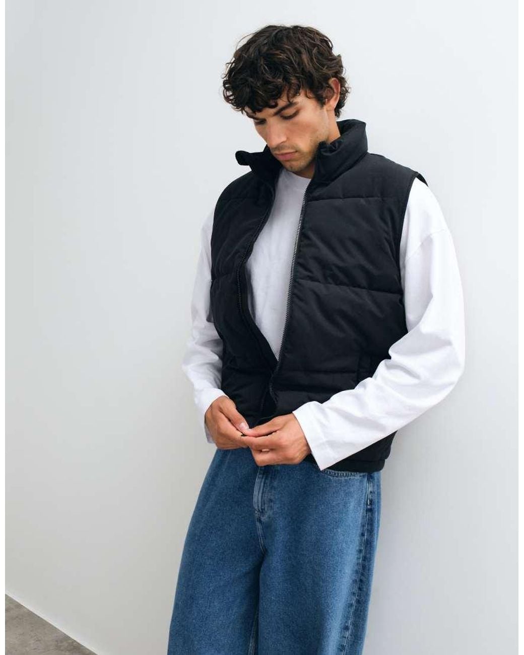 JJ Rebel Blue Quilted Puffer Vest for men