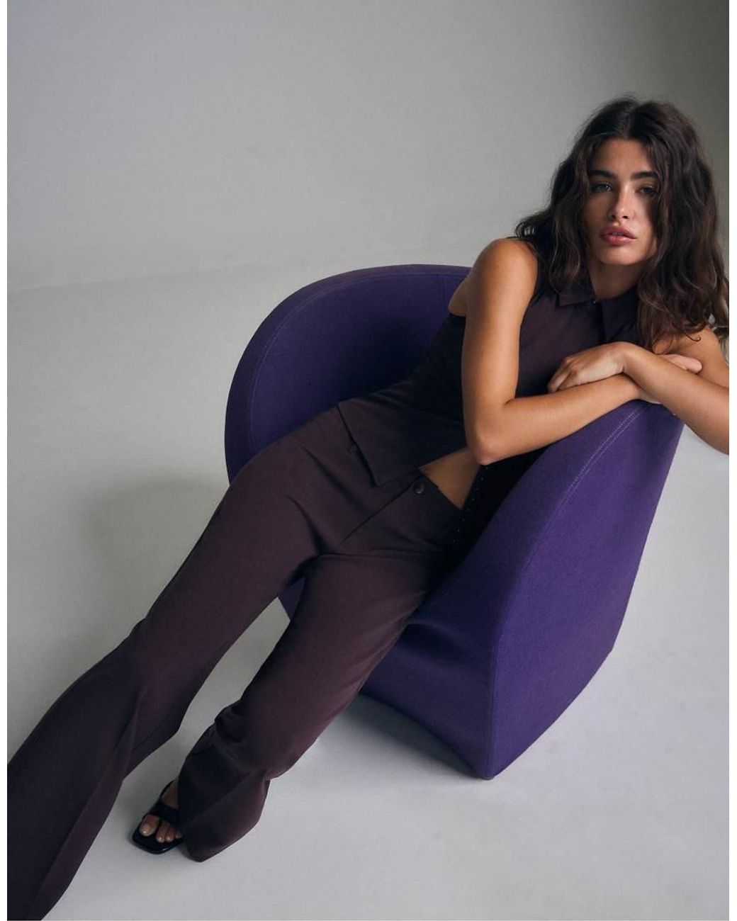 Stradivarius Blue Smart Slim Fit Straight-leg Trousers