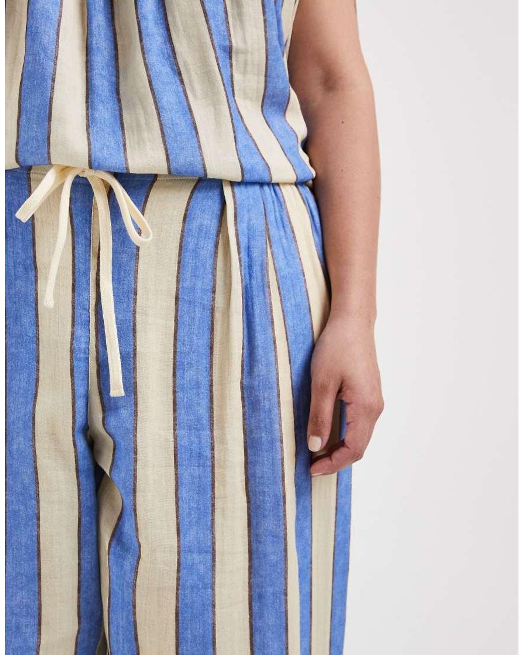 ASOS Blue Asos Design Curve Delilah Beach Cheesecloth Trouser
