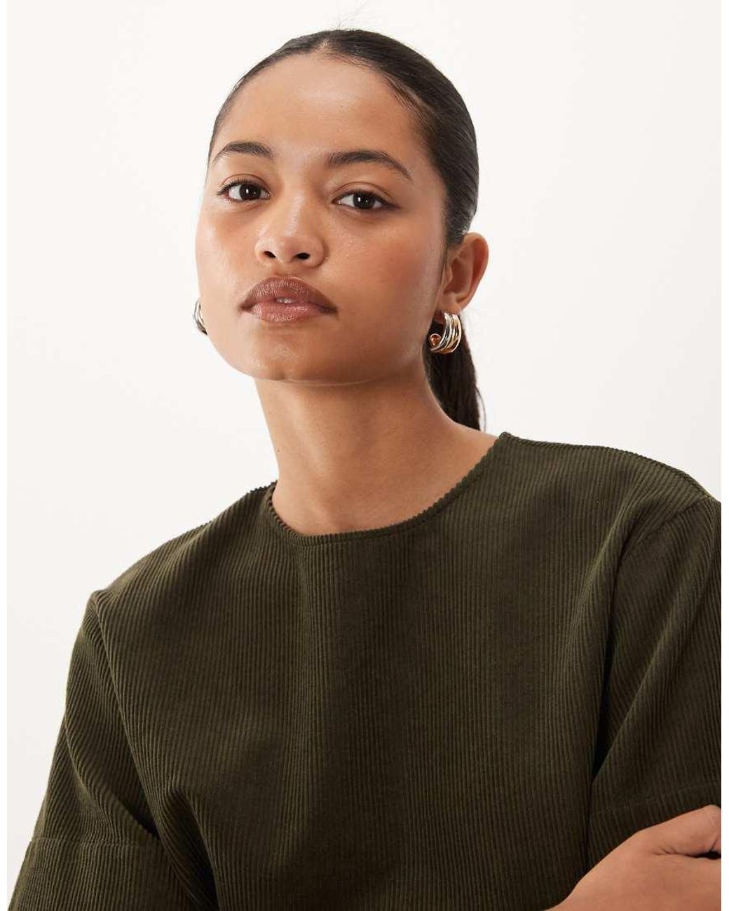 ASOS Natural Mini Cord T-shirt Dress