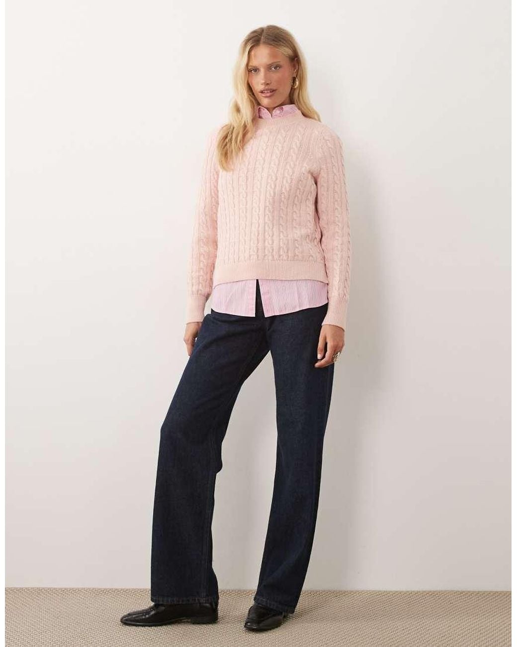Barbour Pink Ashdown Cable Knitted Jumper