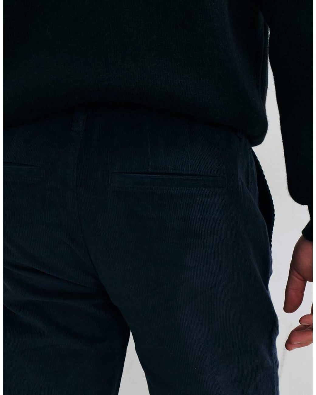 Threadbare Blue Straight Leg Cord Pants for men