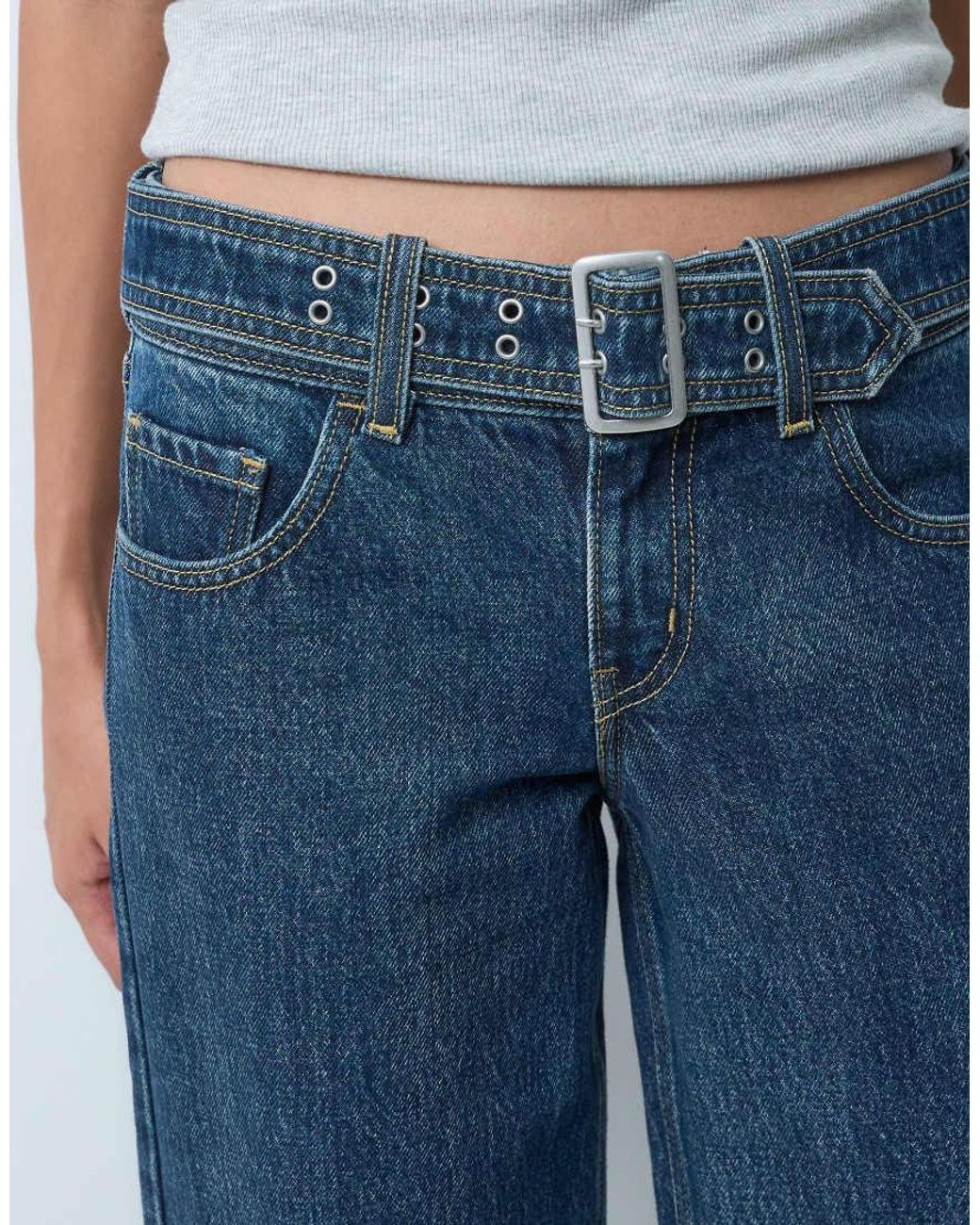 Levi's Blue Superlow Loose Belted Jeans