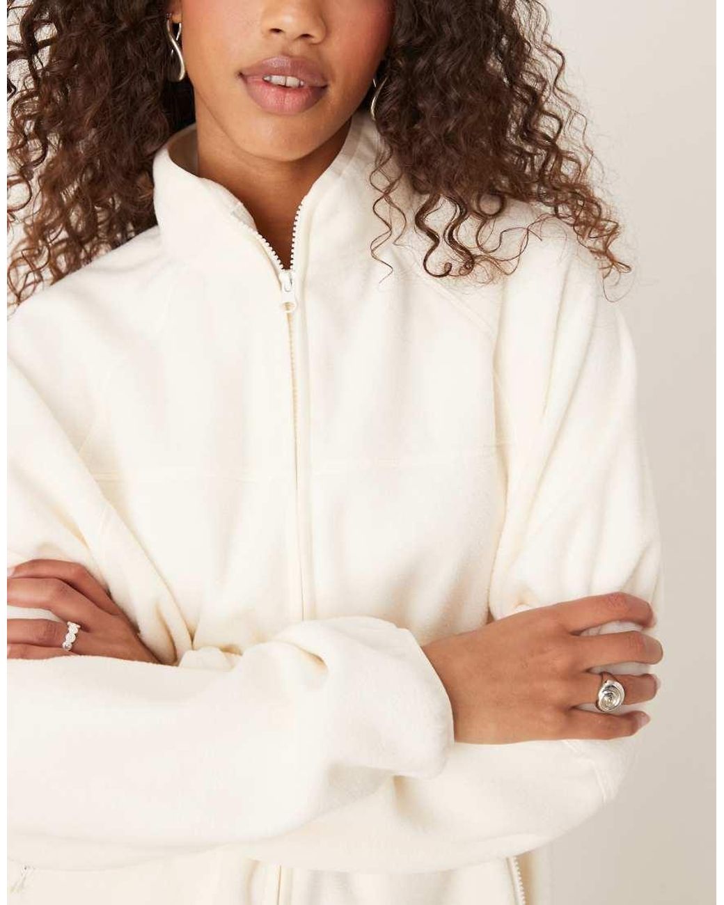 ASOS Natural Zip Through Fleece