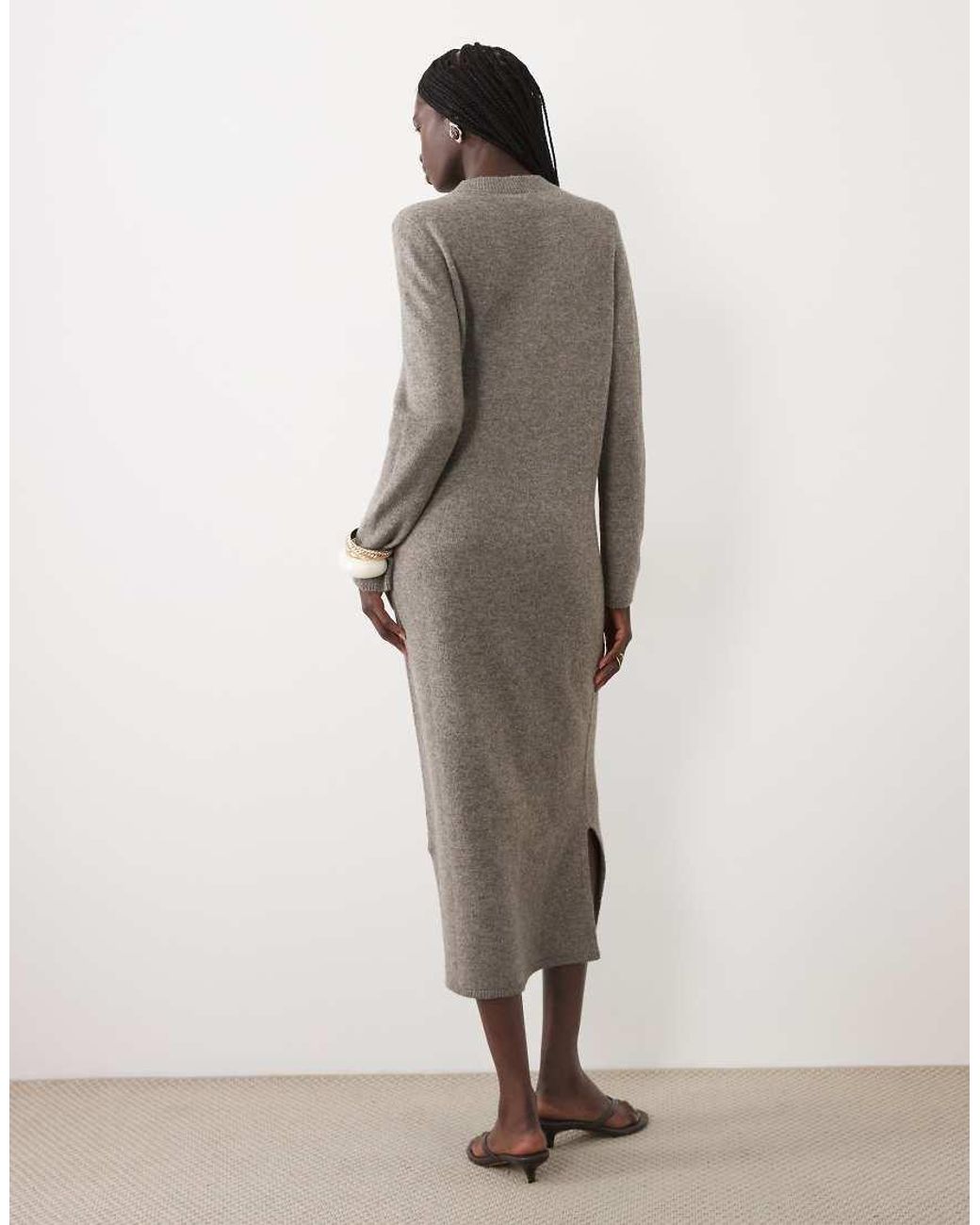 Vila Gray V-neck Knitted Midi Dress