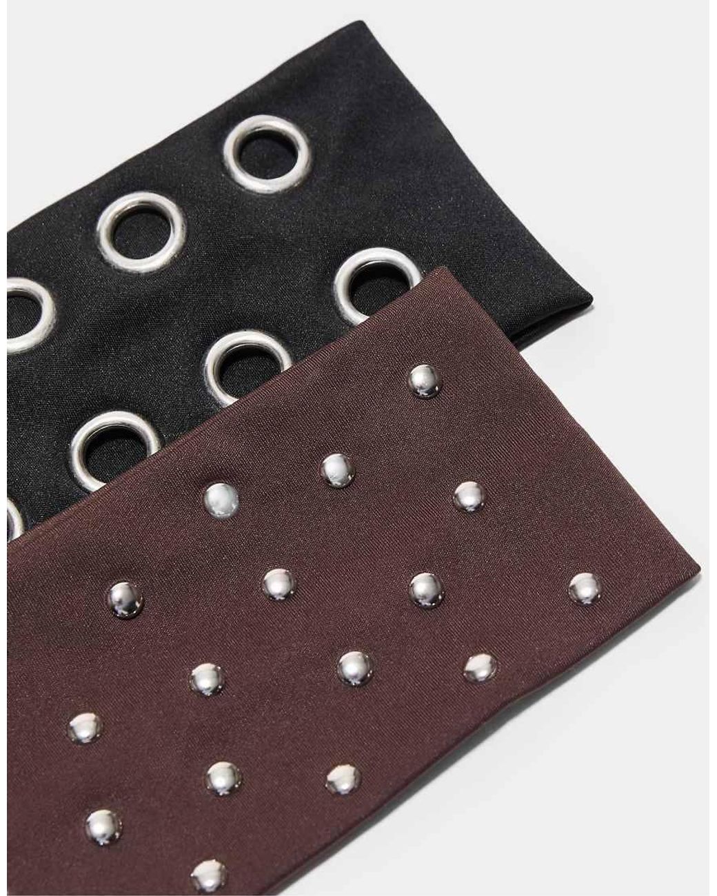 Stradivarius Black Set Of 2 Headbands With Studs