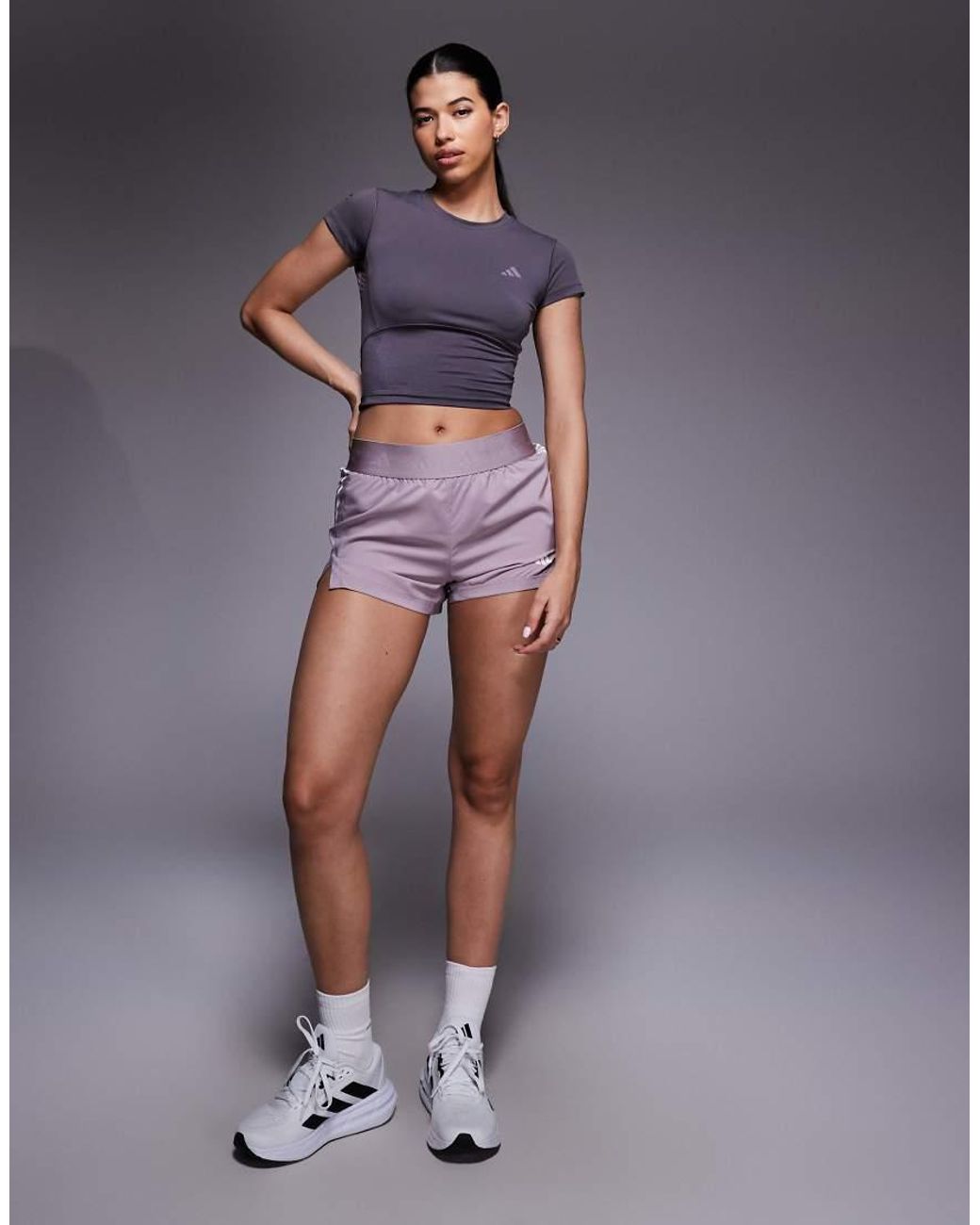 Adidas Originals Purple Adidas Training Hyperglam High Shine Baby Tee