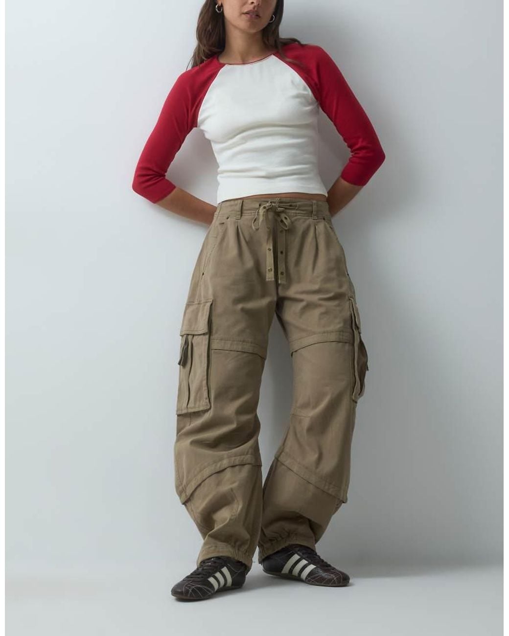 Free People Natural Reef Curved Cargo