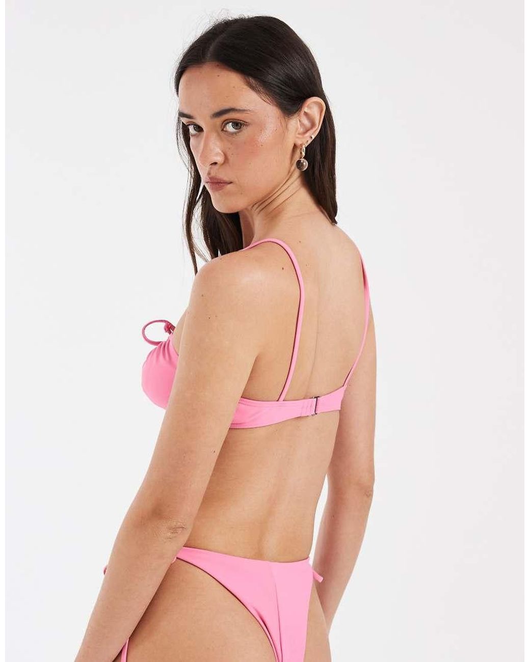 Pieces Red Tie Side Brazilian Bikini Bottom Co-ord