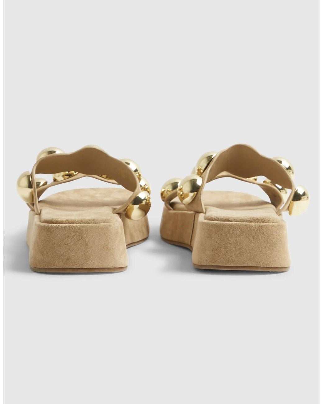 River Island Blue Studded Flatform Sandal