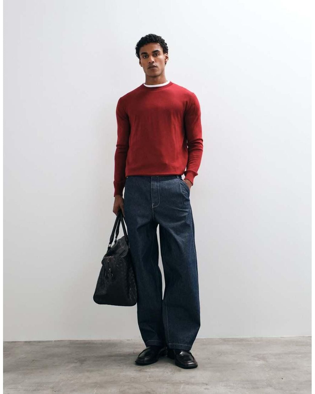 Mango Red Knitted Sweater for men
