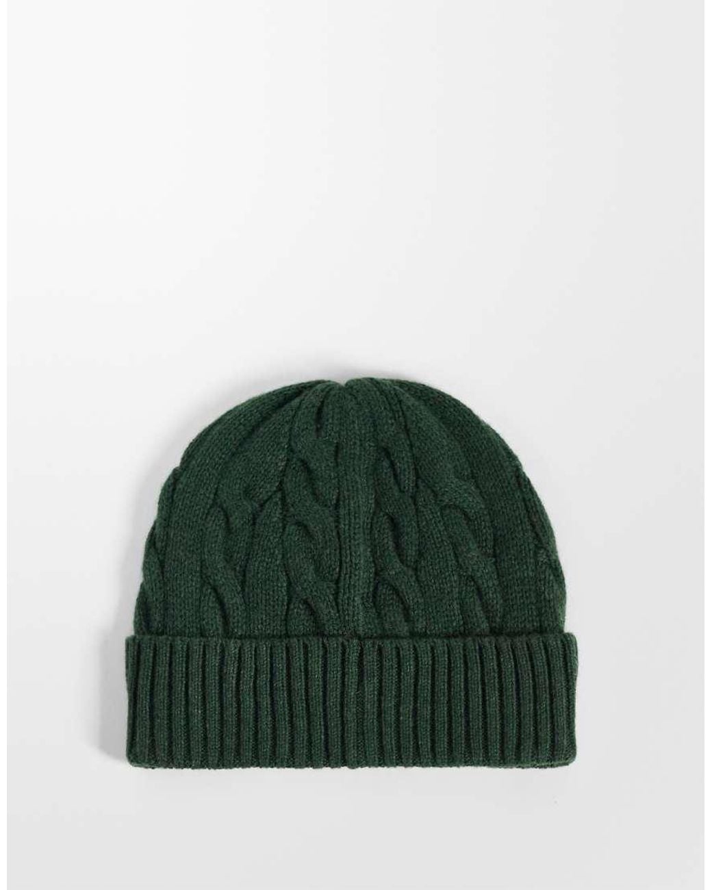 Polo Ralph Lauren Green Icon Logo Cable Knit Beanie for men