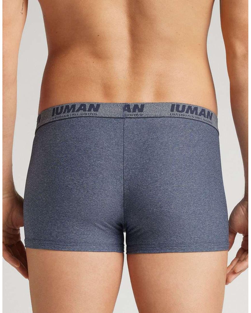 Intimissimi Blue Microfibre Boxers With Logo for men