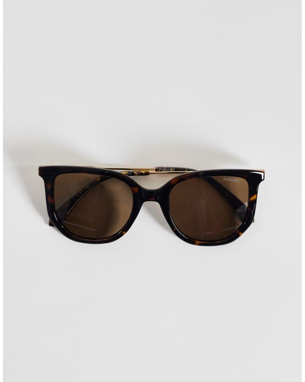 Polaroid Sunglasses Natural Polaroid Oversized Rectangular Sunglasses With Bronze Polarized Lenses