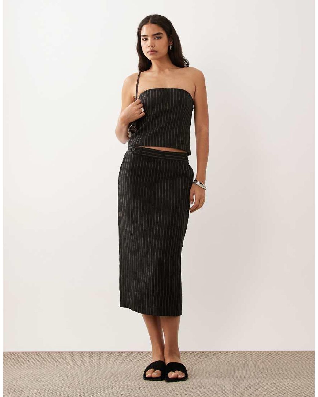 Ralph Lauren Black Tailored Bandeau Top Co-ord