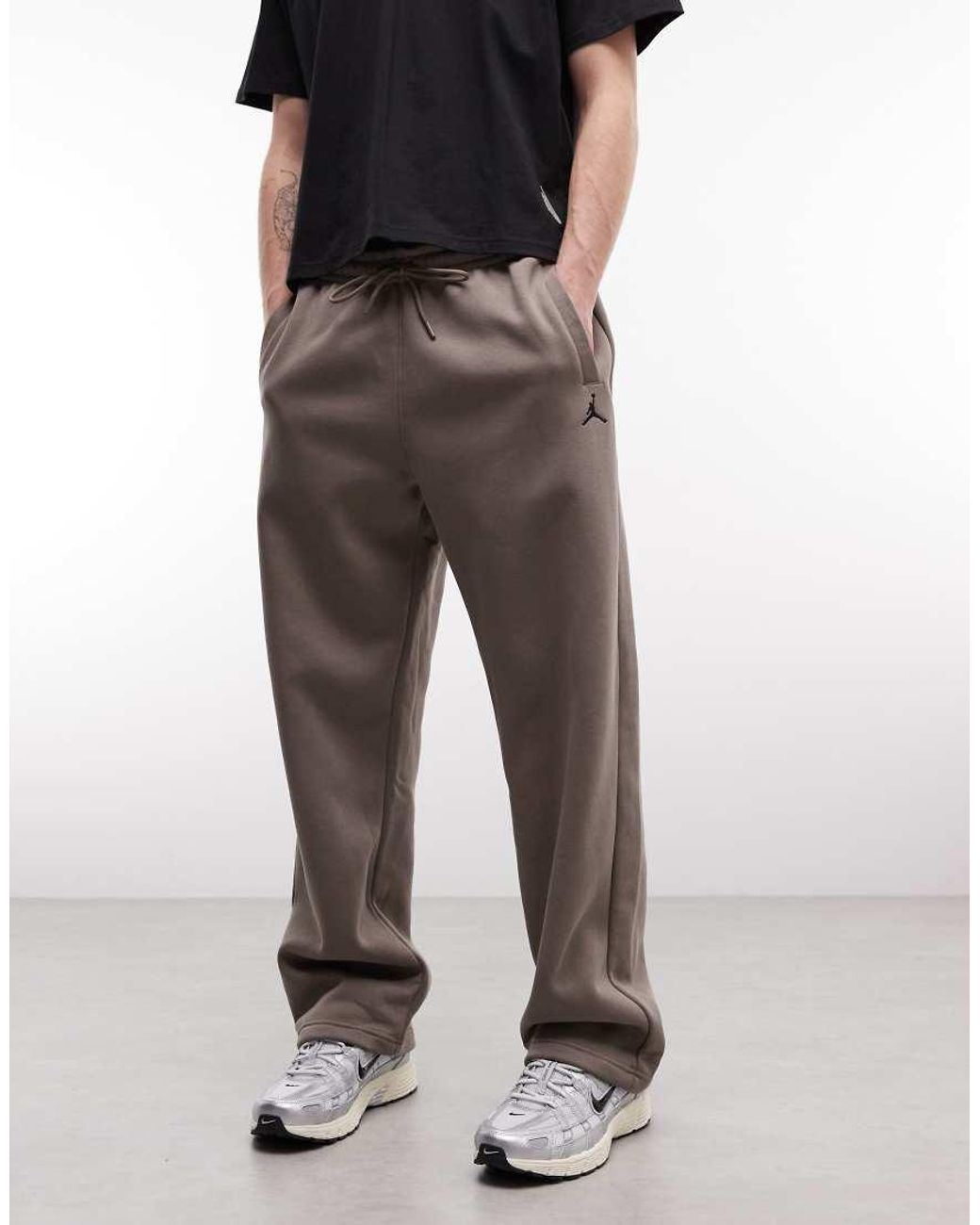 Nike Brown Brooklyn Open Hem joggers for men
