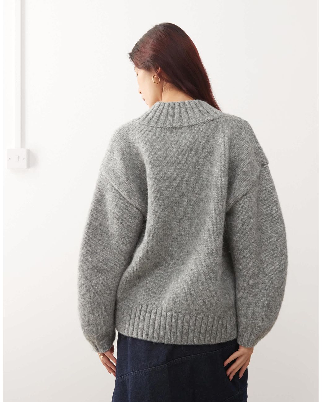 Monki Gray – oversize-pullover