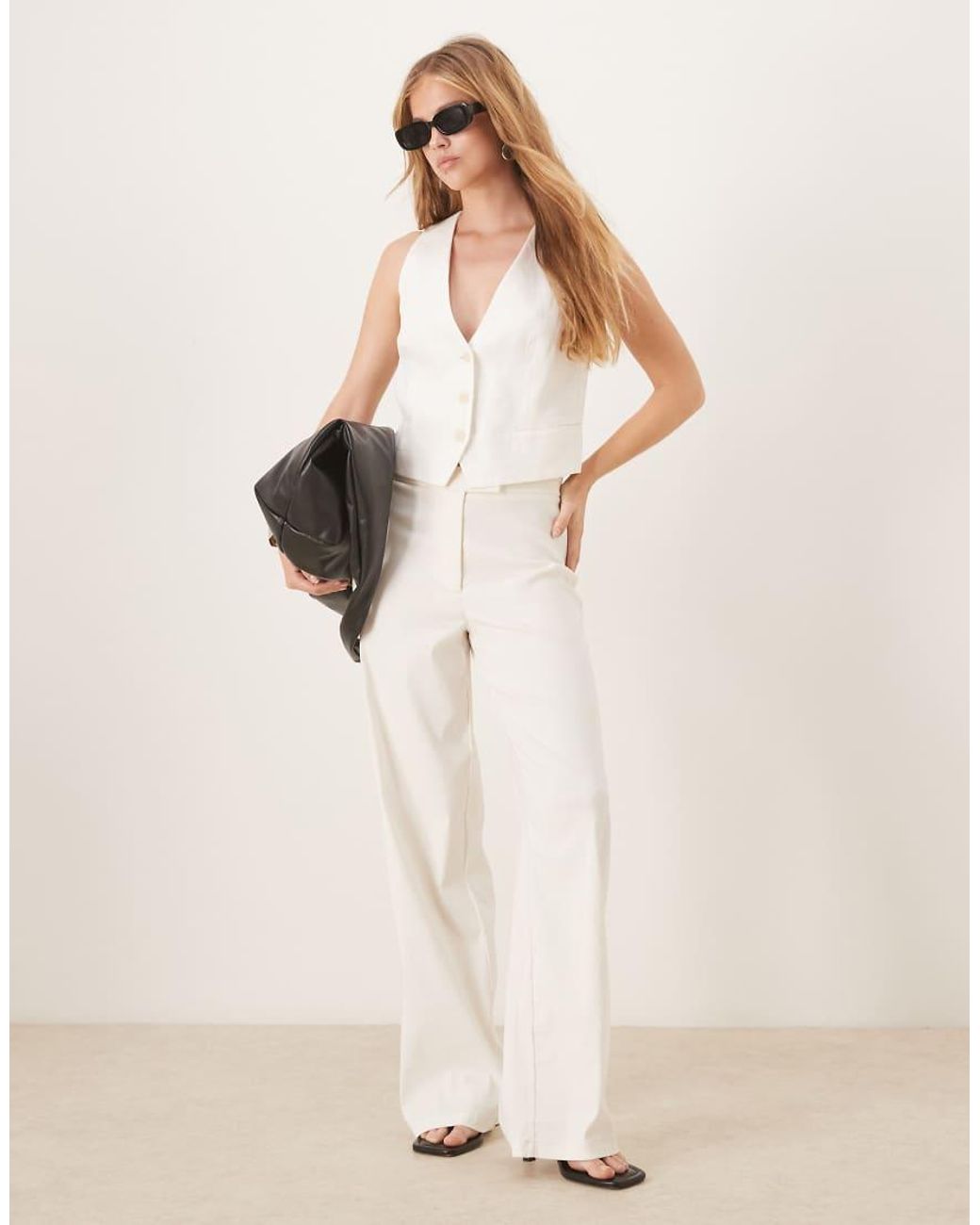 Mango Natural Linen Waistcoat