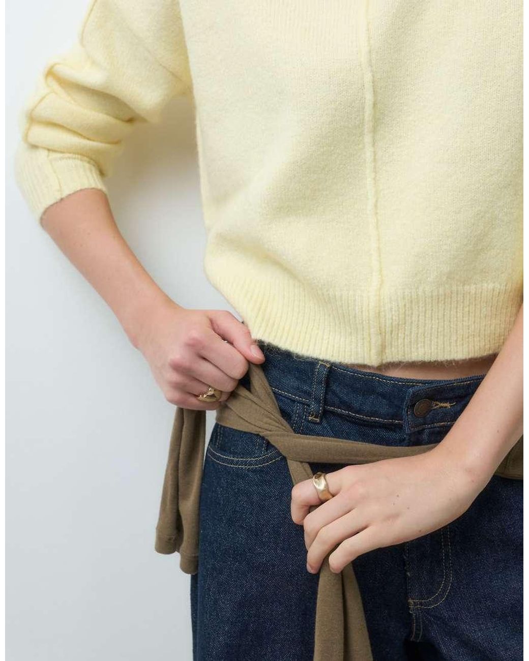 Mango Natural Teen V Neck Knitted Sweater
