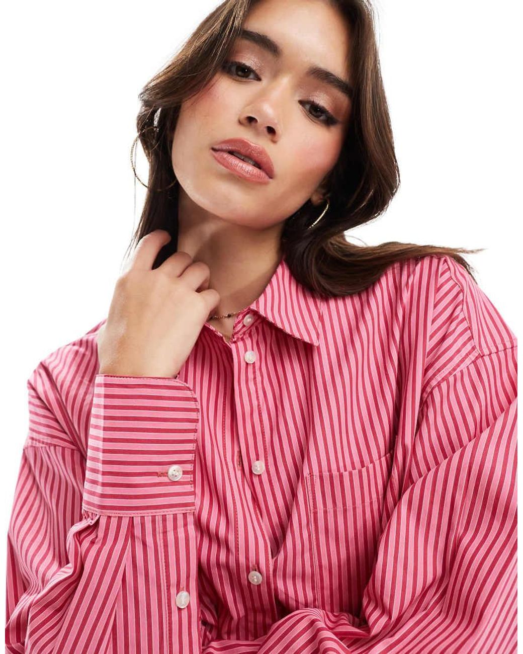 JJXX Pink Jamie Oversized Poplin Shirt