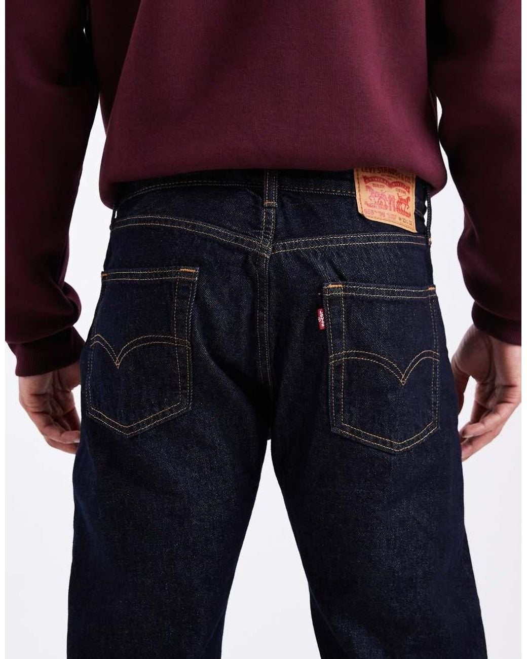 Levi's Black 555 '96 Relaxed Straight Jeans for men