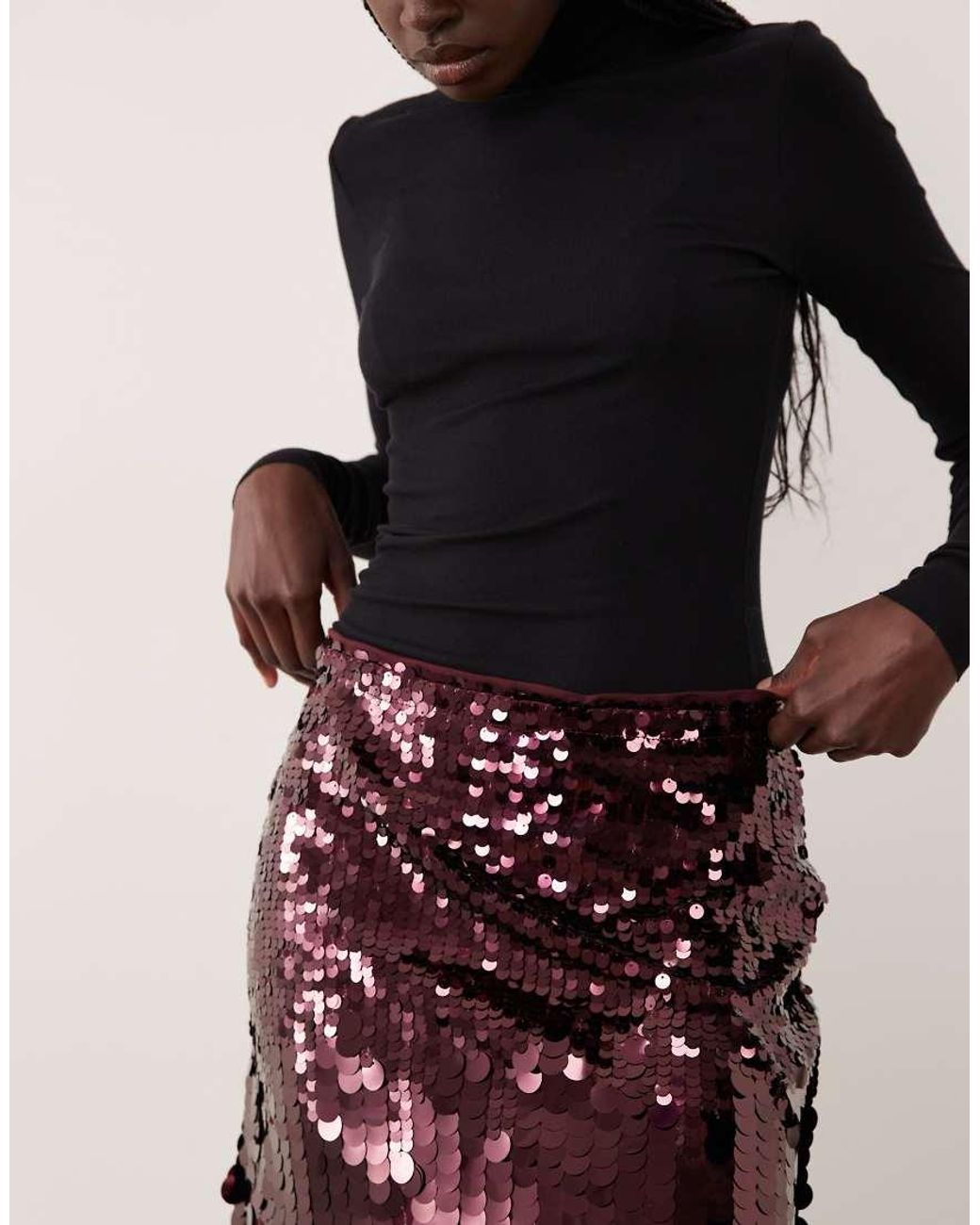 Pieces Multicolor Disc Sequin Mini Skirt