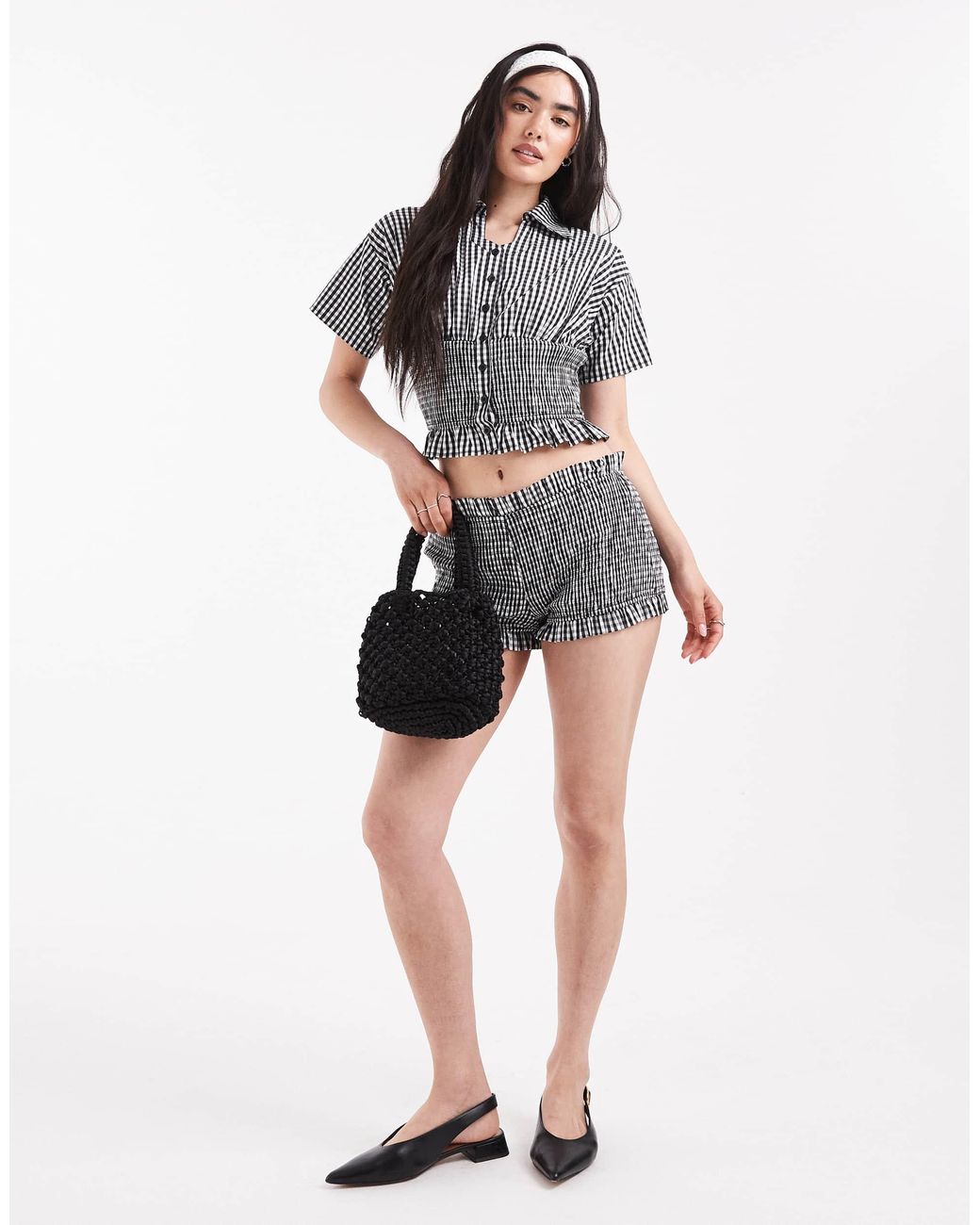 Daisy Street Black Mini Shorts
