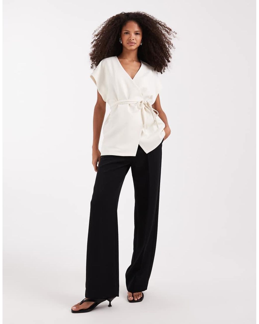 Pretty Lavish White Kimono Wrap Top