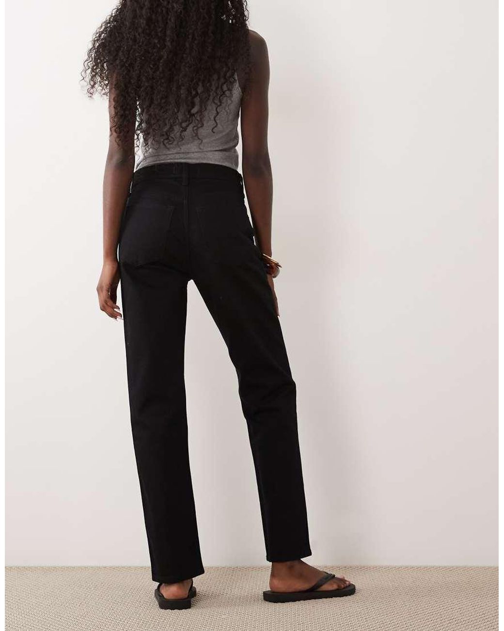 Abercrombie & Fitch Black High Rise Straight Leg Jeans