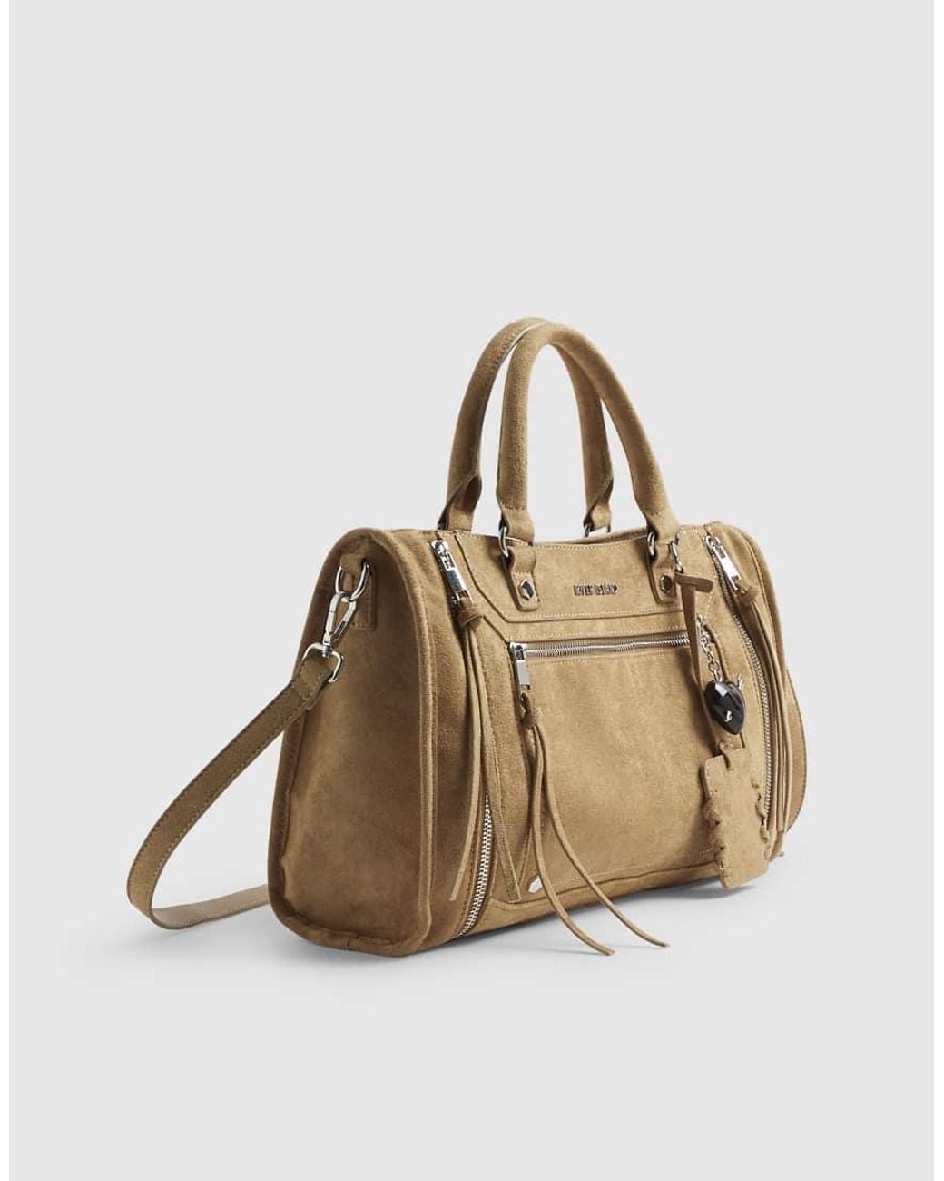 River Island Metallic Faux Suede Zip Panel Tote Bag