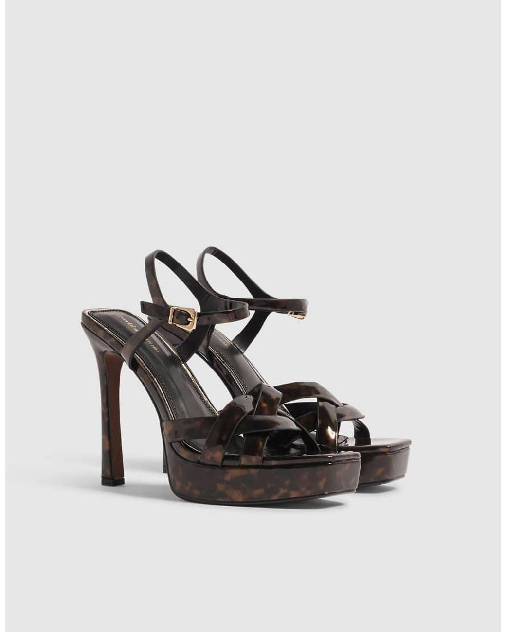 River Island Brown Shell Platform Heeled Sandals