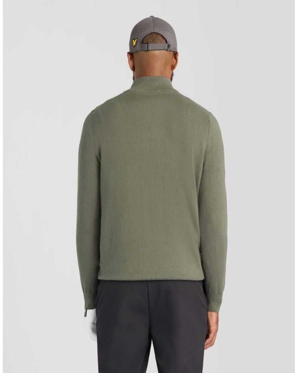 Lyle & Scott Green Mid Knits Golf Quarter Zip Jumper for men