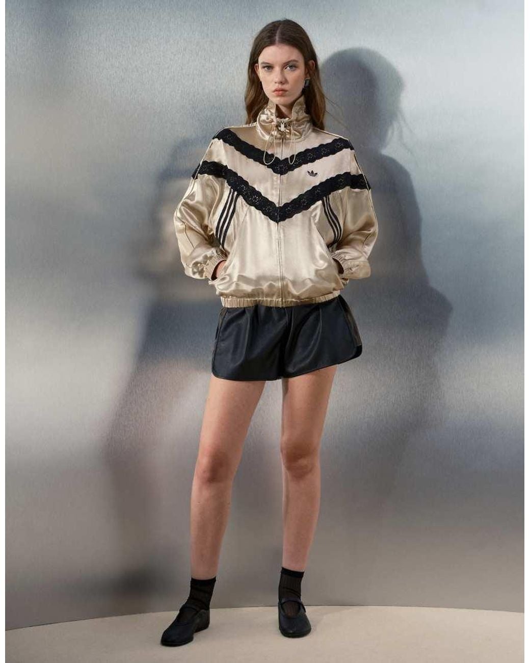 adidas Originals x ASOS Natural Track Jacket With Lace Detail