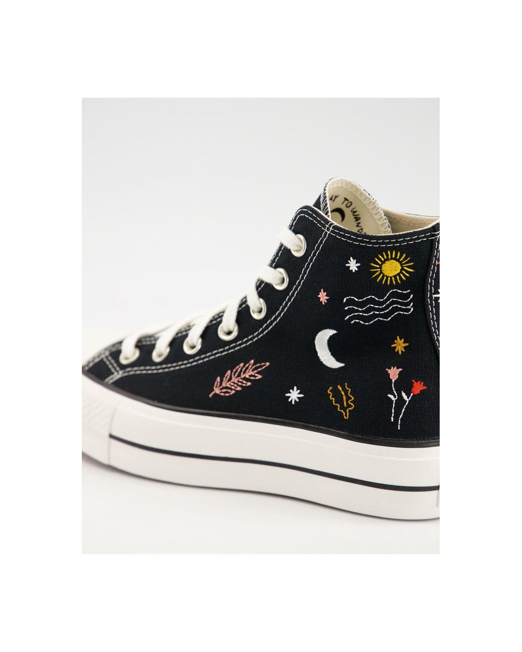 Converse Chuck Taylor All Star Lift Hi 'it's Ok To Wander' Embroidered  Sneakers in Black | Lyst Canada