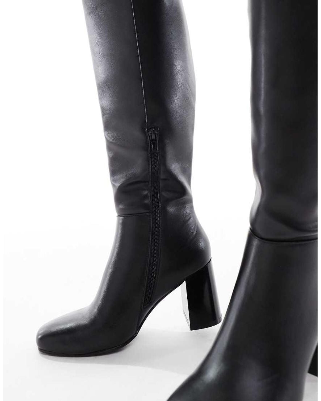 Schuh Black Devlin Heeled Knee Boots