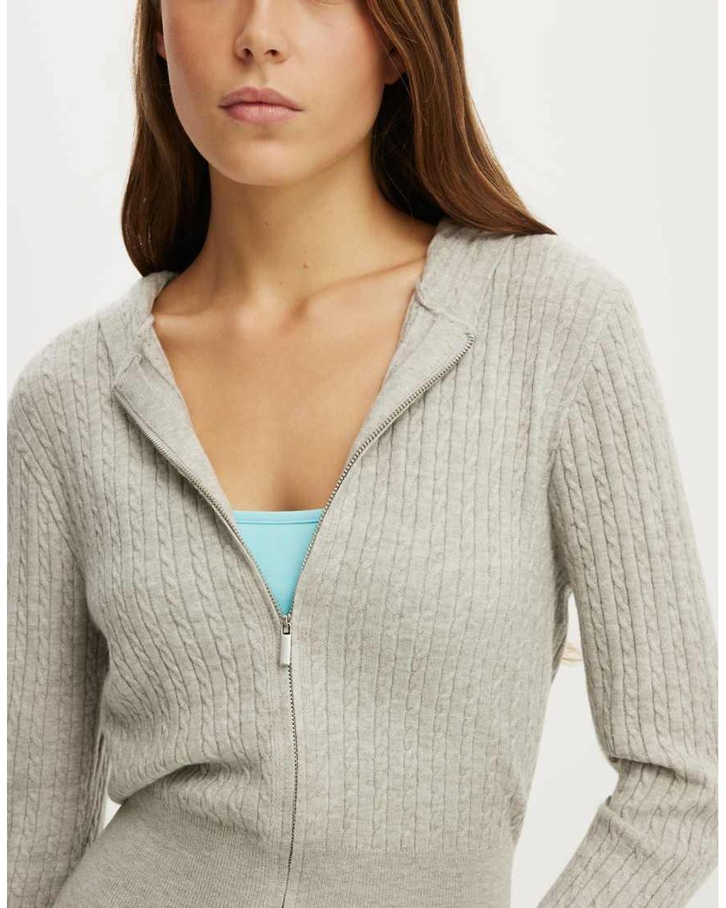 Cotton On Natural Everfine Hooded Knit